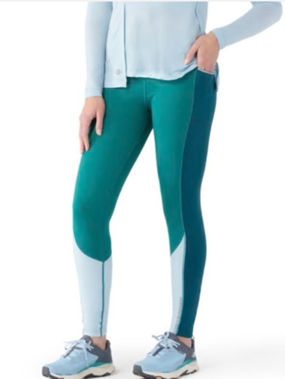 Smartwool Merino Wool Active Fleece Colorblock Leggings Tights Medium NWOT